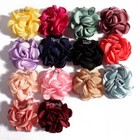 50pcs Burn Edge Hair Rose Fabric Flowers For Baby Headband Accessories Craft Diy