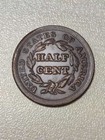 1853 Braided Hair Half Cent - Us 1 2c Copper Penny Coin - Complete Appearance--