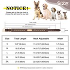 Genuine Leather Dog Collar Personalized Custom Name With Chain Small Large Dogs 