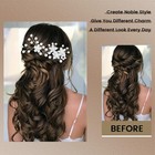 25pcs Wedding Pearl Flower Hair Pins  Bridal Prom Rhinestone Crystal Pearl Fl   