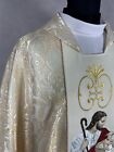 Gold Brocade Chasuble Gothic Style Vestment   jesus The Good Shepard  Embroidery