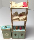 Vtg Ideal Petite Princess Dollhouse Furniture Bathroom Cabinet Etagere   Hamper