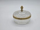 Vintage Baccarat Style Diamond Cut Crystal Candy Powder Box 