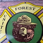 Vintage Forest Service Sign - Smokey Bear Advertising Gas Porcelain Sign