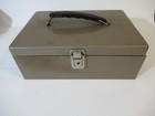 Vtg  Rockaway Metal Products Corp Cash Metal Lock Box  Inwood New York No Key