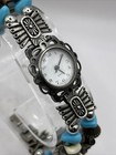 Vintage Silver Tone Native American Style Beaded Women s Watch- New Battery
