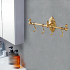 Vintage Towel Storage Shelf Brass Towel Bar Holder Wall-mounted Rack W  4 Hooks