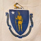 Vintage 1970s Cotton Flag Of Massachusetts State Usa America - 3 X 5