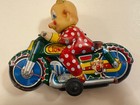 Vintage Haji Japan Tin Friction Clown Town Motorcycle Toy 1950s Works
