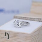 Solid 14k White Gold 3 Ct Excellent Round Cut Moissanite Engagement Ring