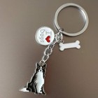 Border Collie Keyring Sheepdog Enamel Keyring I Love Dogs Keyring Keychain Charm