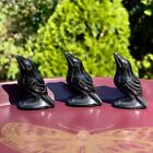 Natural Obsidian Raven Crow Hand Carved Halloween Decoration Gift Specimen