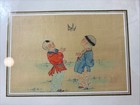 Set Of 5 Vintage Chinese Paintings On Silk Children Playing Scenes