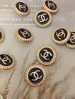 Lot Of 10  20 Mm  Designer Cc  Button  Gold Tone Chanel Button