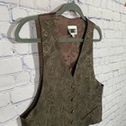 Shelli Segal Womens Vtg Paisley Vest Brown M Whimsigoth Steam Punk Forest Fairy