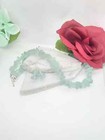 Aqua Blue Sea Glass Beach Strand Silver Necklace   Earring Set Beach Fashion