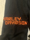 Pre-owned Harley-davidson Knit Scarf Black W  Orange Lettering