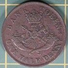 1854 Province Of Canada Half Penny Token Pc-5c1
