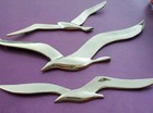 Set Of 3 Brass Seagulls Flying Birds Wall Hanging Mid Century Modern Mcm Vintage