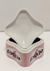 Pink  Powder Box Vanity Box Antique Jar With Lid 1930s