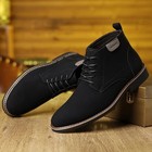 Men s Black Suede Lace - Up Ankle Boots Casual Fashion Dress Shoes