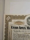 1937 Utah-apex Mining Company 100 Shares Stock Certificate White  Weld   Co 