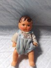 Vtg Dollhouse Miniature Rubber Dolls Girl   Boy Moving Legs   Arms Germany 