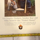 Vintage La Dodgers Mike Scioscia Smokey Bear Usfs 1986 Poster