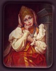 Russian Art Fedoskino Lacquer Miniature Box Ff112