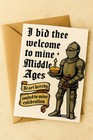 Digital Funny Middle Ages Birthday Invitation Card Knight Cake Printing Req d