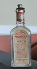 Antique Sozodont Tooth Powder Bottle Rare Double Side Label  metal Sprinkler Top
