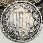 1865 Three Cent Nickel Piece 3c Civil War Date Ungraded Us Type Coin Cc28936