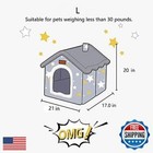 Dog House Indoor  Foldable Soft Kennel Bed Warm Cat Nest Puppy Cave With Cush