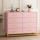 Modern 8 Drawer Dresser Wide Wood Dressers Storage Cabinet Organizer For Bedroom