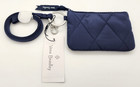 Nwt Vera Bradley Navy Blue Ultralight Cotton Zip Id Case And Lanyard Combo