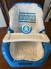Rare Vtg Classic Fisher Price Manual Wind Up Blue Baby Swing    Nice  Works Htf