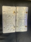 1970   s Vintage Massachusetts Pair Of License Plates Red Lettering 