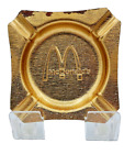 Vintage Metal Mcdonald s Gold Tone Ashtray  3 75   Sq   Rare Fast Food Artifact