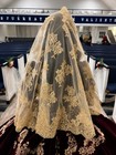 Gloria Spanish Maxi Veil Metallic Gold Lace Chapel Veil