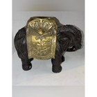 Late 19th Century Indian Antique Bronze Elephant Statue Ornate Brass Saddle