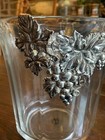 Arthur Court Grape Pattern Glass Ice Bucket Vintage Champagne Cooler Bar Ware