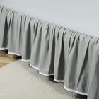 Ruffled Bed Skirts With Split Corners Elegant Microfiber Fabric Full Bed Skir   