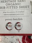 Pottery Barn Kids Heritage Santa Organic Flannel Crib Brown Santa Christmas New