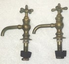 Vintage Pair Brass Bath  Sink Basin Cross Handle Old Hot   Cold 