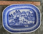 Antique 18th-19th Century Chinese Design Blue   White  Serving Platter 10 