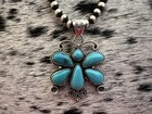 Large Butterfly Kingman Turquoise Sterling Navajo Style 8mm Bail Pendant 15 9g
