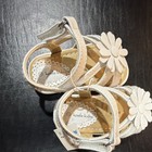 Koala Kids White Sandal Flower Accents Hook   Loop Adjustable Strap Baby Size 2