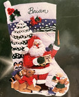 Vtg Janlynn Felt Christmas Stocking Kit Sing Along W Santa 2002 Garbrandt  90-52
