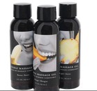 Earthly Body Massage-a-trois Edible flavored Massage Oil 3pk Gift Set - 2oz Each