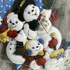 Bucilla Felt Christmas Stocking 18     Snowman Family Band 86895